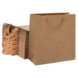 50pcs Bulk Kraft Paper Bags Pack Brown Shopping Retail Gift Bags Reusable Brown PB-50-F-BR