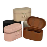 Brown Elegant PU Leather Makeup & Toiletry Bag - Large Capacity Travel Cosmetic Organizer with Brush V888-ELOSUNG27381