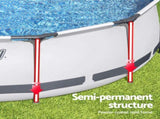 Bestway Swimming Pool 427x427x122cm Steel Frame Above Ground Pools Round Filter Pump Ladder BW-POOL-R-427-5612Y