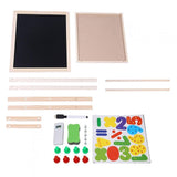 Art Easel for Kids Wooden Easel Double Sided Standing Chalkboard Dry Erase Board for Kids V1369-AZ3-W-22078