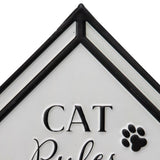 Cat Rules Wall sign 33x66cm V637-11065CAT