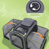 Gray Blue Foldable Portable Pet Carrier Bag - Large Capacity Travel Backpack for Cats and Small V888-ELOSUNG13140