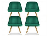 Artiss Dining Chairs Set of 4 Velvet Channel Tufted Green UPHO-D-DIN203C-VEL-GNX4