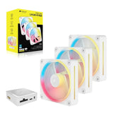 Corsair iCUE LINK LX120-R RGB 120mm PWM Reverse Fans Starter Kit Triple Pack - White 66.7CFM, V1202-V2-CFCO-LX120R-3P-WH