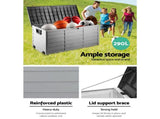 Gardeon Outdoor Storage Box 290L Lockable Organiser Garden Deck Shed Tool Black OSB-290L-BK