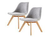 2X Retro Dining Cafe Chair Padded Seat GREY V274-FT-J900B-GY2