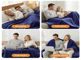 Giselle Electric Throw Rug Double Size 200x180cm Coral Fleece Heated Blanket Navy Blue EB-C-THROW-RUG-200-NVB