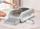Cat Litter Box, 152 mm Deep, XL Extra Large Stainless Steel Cat Litter Box with Scoop, Wide V952-BKFSMSPBXGSLHVLT6V0