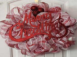 4 Rolls Deco Mesh Ribbon, 10 Inch X 30 Feet Each, Metallic Foil Ribbon, Christmas Ribbon for Wreath, V1366-AZ2-W-23962