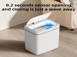 Black Intelligent Dual-Sensor Trash Can - Slim-Fit Touchless Battery-Powered V888-ELOSUNG45953