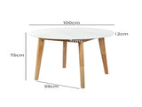 Levede Dining Table Round Rubberwood Base 100cm White 100 CM CH1127-100-WH