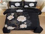 Black Floral Elysian Bedspread Coverlet 3 Piece Set V745-AC080310Q13U