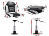 Seamanship 2X Folding Boat Seats with 2X Adjustable Pedestals 3446cm Marine Seat Swivel High Back BS-86522-BK-3446X2