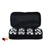 Silver Bocce Ptanque Set with 8 Metal Balls, White Wooden Jack, and Carry Case V178-69027