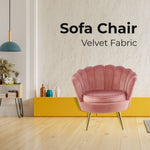 Bloomer Velvet Fabric Accent Sofa Love Chair - Rose Pink V315-VOD-ASTR-04