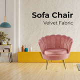 Bloomer Velvet Fabric Accent Sofa Love Chair - Rose Pink V315-VOD-ASTR-04