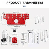 2-in-1 Cabinet Door Drilling Locator Template for Hinge and Handle Installation, Alloy Woodworking V1341-ZY-59PA4MXW-SET