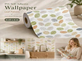 Self Adhesive Retro Wall Sticker 0.45x6M, Tiny Fresh Leaf Pattern, Refreshing Home Decor V1221-XM-LB1774-GM62