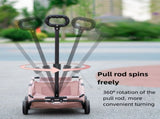 Pink Compact Foldable Pet Stroller for Dogs and Cats Lightweight Travel Pushchair for Small Pets, V888-ELOSUNG13218