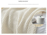 Khaki 1130*170cm Nordic Style Tassel Knit Throw Blanket - Soft Polyester Sofa Blanket with Pineapple V888-ELOSUNG50759