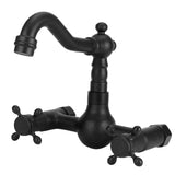 Copper Wall Mounted Bathroom Faucet Dual Handles Bathtub Hot Cold Water Mixer TapB Type Gourd Shaped V1294-YM0901-3112200107012