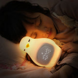 Cute Kids Alarm Clock, Soft BPA-Free Silicone Portable Nursery Lamp, Children Nightlight for Girls V1192-AZ-W-10180