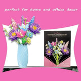 Flower Bouquet Building Set for Adults Women,Botanical Collection Unique Home Dcor or Office V1369-AZ3-W-22266