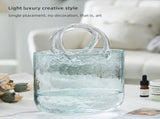 Glass Vase Transparent Hand Basket Living Room Flower Arrangement Creative Bag Fish Tank V1294-YM0512-221122LD04-3
