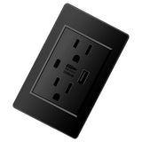 8pcs Wall Outlets Receptacles Electrical Outlet Concealed 118 Type USB C 2.1A Wall Outlet 15A V1294-YM0901-3113240235511