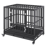 VEVOR 42 Inch Heavy Duty Dog Crate, Indestructible Dog Crate, 3-Door Heavy Duty Dog Kennel for V952-GLSYSDXPF421474QIV0