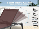 Chaise Lounge Chair Outdoor Patio Lounge Chair Adjustable 5-Position 2 pcs V952-JSTYGDTYZSKZ22E76V0