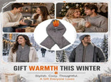Stay Warm Anywhere with This USB-Powered Heated Scarf, Featuring Five Adjustable Heat Levels, Plush V1341-ZY-A2YNYYNZ-GREY-LONG
