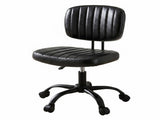 Artiss Armless Office Chair with Wheels, Ergonomic PU Leather Office Desk Chair, Height Adjustable OCHAIR-M-1142-PU-BK