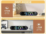 13.7" Large LED Digital Wall Clock - Auto Dimming, Temperature Display, Ideal for Bedroom & V1232-SXJSJ002