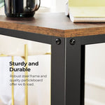 2-Tier Side Table with Storage Shelf with Metal Frame Rustic Brown V178-11246