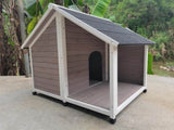 YES4PETS L Timber Pet Dog Kennel House Puppy Wooden Timber Cabin 130x105x100cm Grey V278-DK130-GREY