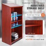 Podium Stand, 47 in Hostess Stand with 4 Rolling Wheels, Wood Podium with Storage Shelves, and Slant V952-CTSJTZSYMDF47U54AV0