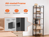 Metal Bookshelf, 6-Tier Industrial Bookcase, Tall Narrow Rustic Vintage Storage Bookshelf with Open V952-JSSJZFXJSM6C1HUL3V0