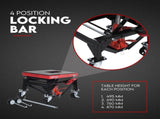 Motorcycle Scissor Lift Stand w/ castors 136KG Motorbike Working Bench Jack V379-MOTOSCRLIF