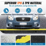 VEVOR 5 PCs Cable Protector Ramp, 2 Channel, 10000 kg/axle Capacity Heavy Duty TPU Wire Cover Ramp V952-SK52WH1211TPU2ZI9V0
