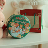 5PCS Cookie Tins with Lids for Gift Giving, Christmas Holiday Printed Round Metal Tins with Lids for V1366-AZ2-W-03194