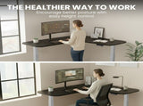 FORTIA Corner Standing Desk, 160x140cm, 72-118cm Sit to Stand Up Electric Height Adjustable, Black V219-ADKCORFOR1BKSA