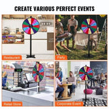 24 inch Spinning Prize Wheel, 14 Slots Spinning Wheel, Roulette Wheel with a Dry Erase and 2 V952-CJZLJP24YCLDOLAIQV0