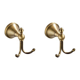 2X Double Hooks, Antique Brass Towel Hook, Wall Mount Wall Hooks for Hanging, Towel Hooks for V1370-AZ4-07657