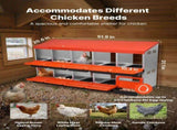 2 Tiers Chicken Nesting Boxes, 10 Compartments, Metal Egg Laying Boxes with Protective Collection V952-JSCDX3045INCT4Y3W002V0