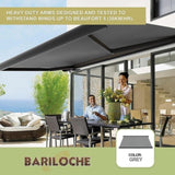 5.0m x 3.0m Retractable Folding Arm Awning Heavy Duty Full Cassette Motorised V63-821243