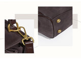 Beige Women's Vintage Suede Satchel Bag - Elegant Top Handle Purse with Gold Lock V888-ELOSUNG33780