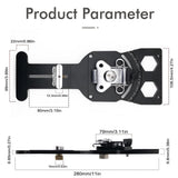 Adjustable Angle Guide Rail Square for Track Saws with 19-Position Stop from -45&deg to 45&deg, T-Shape V1341-ZY-DZM638UM-BLACK