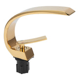 G1/2 Curve Design Undercounter Basin Water Faucet Single Hole Basin Cold and Hot Mixer TapGold V1294-YM0901-3112200145612