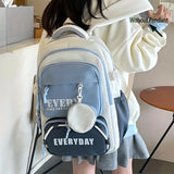 Color-Block Multi-Functional Backpack Letter Print, Large Capacity & Splash-Resistant, Main V1232-SJB-PS-001